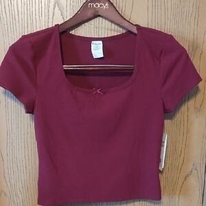 No Boundaries Burgundy Crop Top